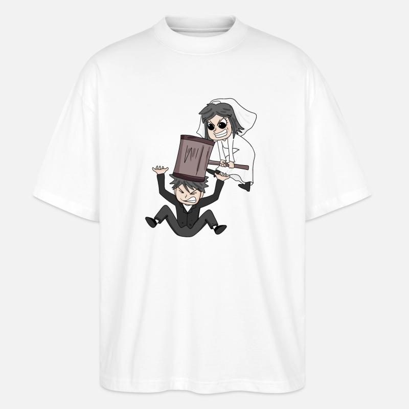 Drôle de mème de mariage - T-shirt bio Blaster 2.0 coupe oversize Stanley/Stella Unisexe - blanc