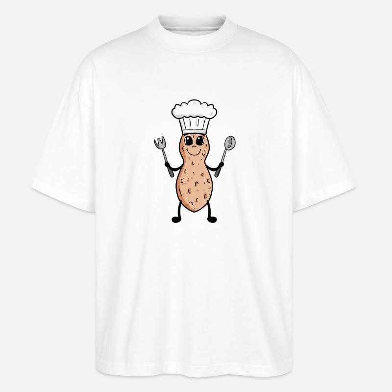 Peanut Chef Cooking Restaurant Cadeau - T-shirt bio Blaster 2.0 coupe oversize Stanley/Stella Unisexe - blanc