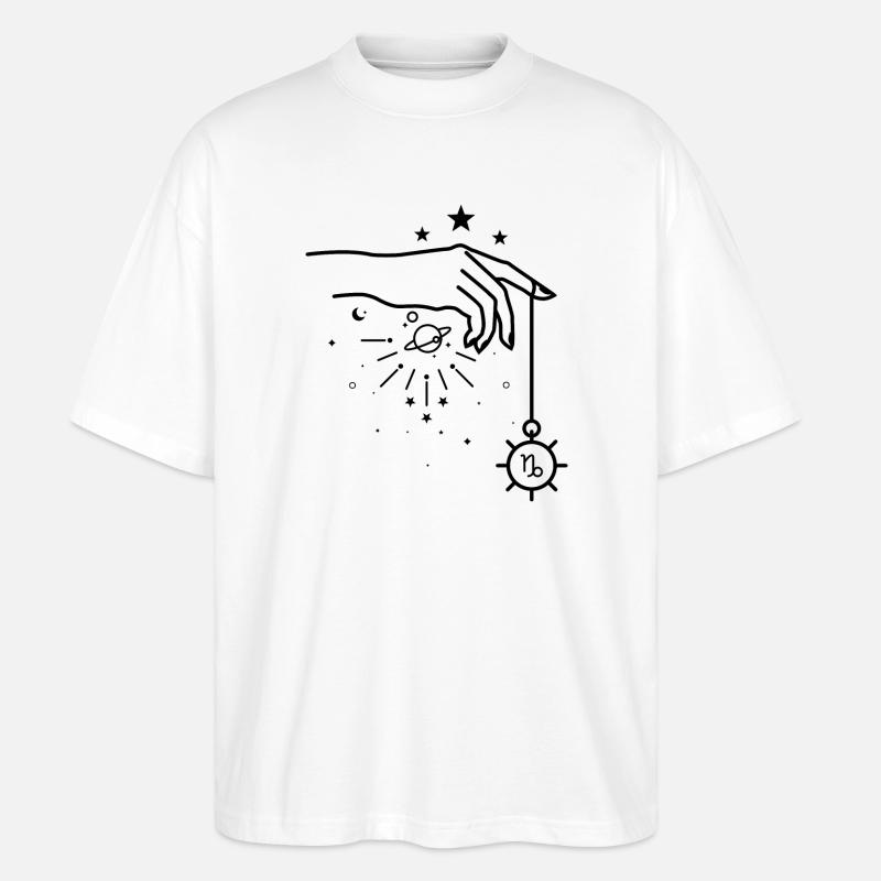 Steinbock Tierkreis-Astrologie - Stanley/Stella Oversized Unisex Bio T-Shirt Blaster 2.0 - Weiß