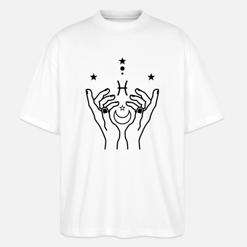 Fische Tierkreis-Astrologie - Stanley/Stella Oversized Unisex Bio T-Shirt Blaster 2.0 - Weiß