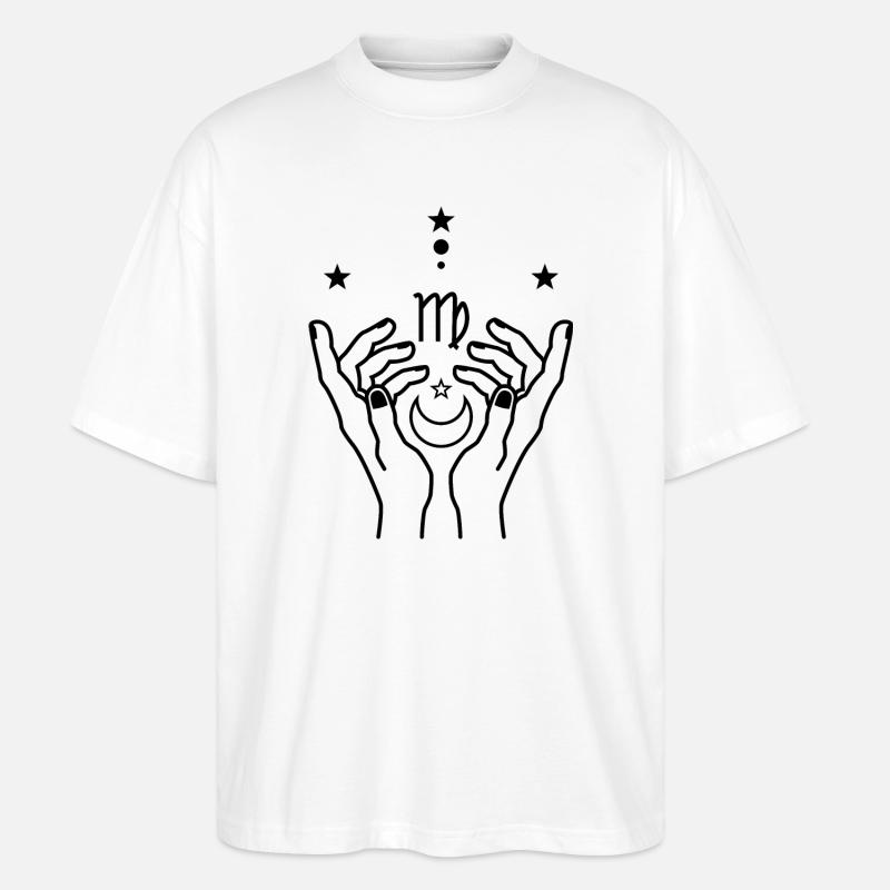Jungfrau Tierkreis-Astrologie - Stanley/Stella Oversized Unisex Bio T-Shirt Blaster 2.0 - Weiß