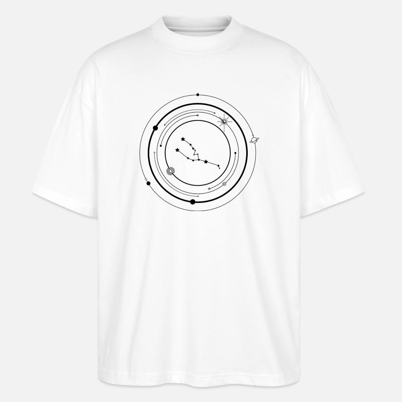 Mitternachts-Tinten-Starburst - Stanley/Stella Oversized Unisex Bio T-Shirt Blaster 2.0 - Weiß