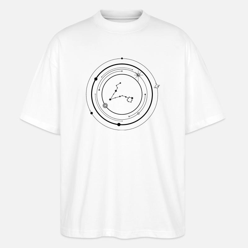 Mitternachts-Starburst-Silhouette - Stanley/Stella Oversized Unisex Bio T-Shirt Blaster 2.0 - Weiß