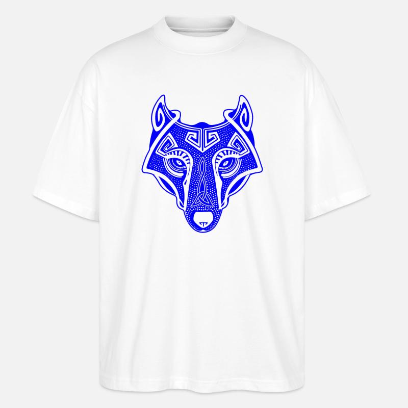 Viking Wolf blau transparent - Stanley/Stella Oversized Unisex Bio T-Shirt Blaster 2.0 - Weiß