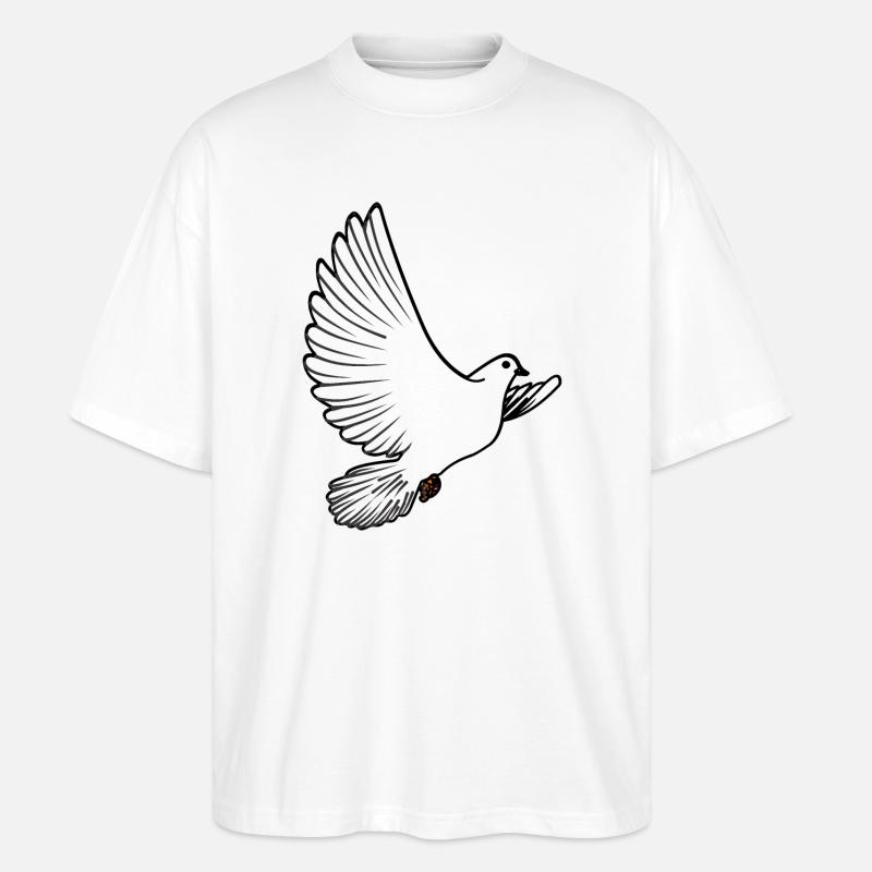 Weiße Taubenbrieftaube Ziertaube oder Friedenstaube - Stanley/Stella Oversized Unisex Bio T-Shirt Blaster 2.0 - Weiß