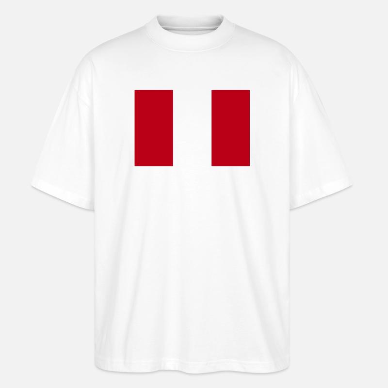 Drapeau national du Pérou - T-shirt bio Blaster 2.0 coupe oversize Stanley/Stella Unisexe - blanc