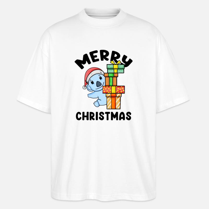 Joyeux Noël Koala - T-shirt bio Blaster 2.0 coupe oversize Stanley/Stella Unisexe - blanc