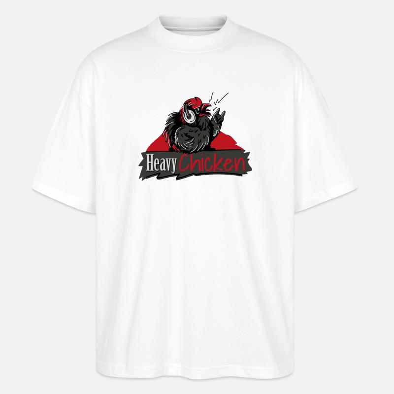 Heavy Chicken - Stanley/Stella Oversized Unisex Bio T-Shirt Blaster 2.0 - Weiß