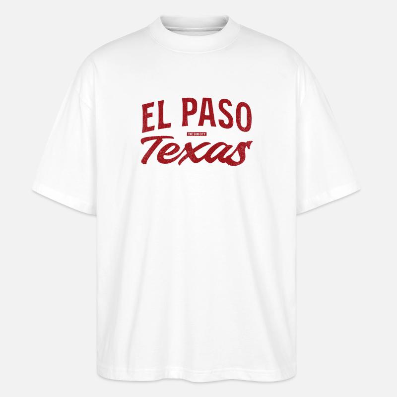 El Paso Texas Retro Script - Stanley/Stella Oversized Unisex Bio T-Shirt Blaster 2.0 - Weiß