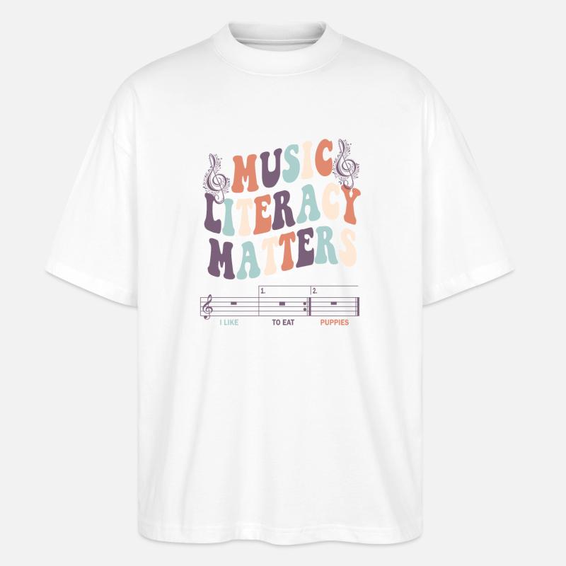 Music Literacy Matters - Stanley/Stella Oversized Unisex Bio T-Shirt Blaster 2.0 - Weiß