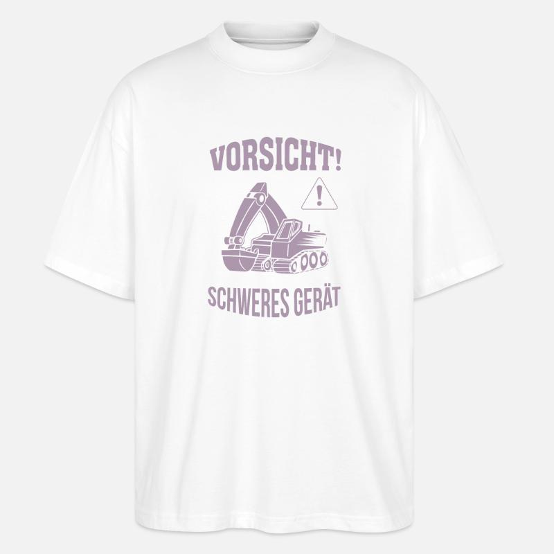 Bagger Baggerfahrer Baugeräteführer Schweres Gerät - Stanley/Stella Oversized Unisex Bio T-Shirt Blaster 2.0 - Weiß