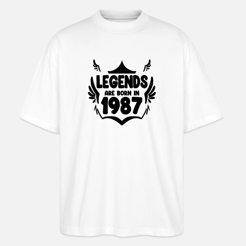 1987 - Né en 1987 - T-shirt bio Blaster 2.0 coupe oversize Stanley/Stella Unisexe - blanc