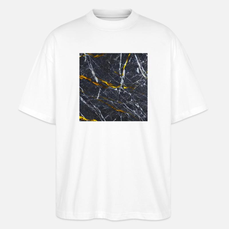Marbre Texture Or Noir - T-shirt bio Blaster 2.0 coupe oversize Stanley/Stella Unisexe - blanc