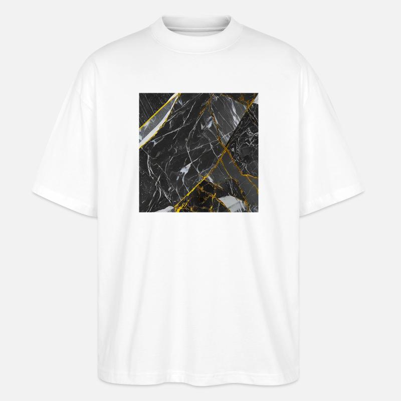 Marbre Texture Or Noir - T-shirt bio Blaster 2.0 coupe oversize Stanley/Stella Unisexe - blanc