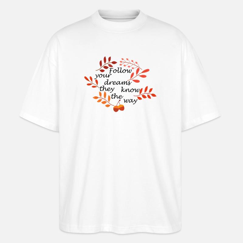 Herbstlaub und Eicheln Muster - Stanley/Stella Oversized Unisex Bio T-Shirt Blaster 2.0 - Weiß