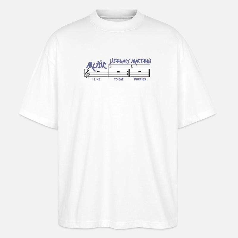 La littératie musicale, ça compte - T-shirt bio Blaster 2.0 coupe oversize Stanley/Stella Unisexe - blanc