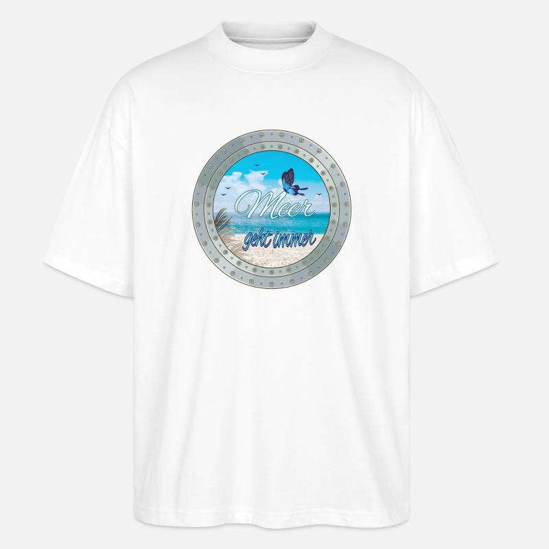 Meer geht immer – Strandlook - Stanley/Stella Oversized Unisex Bio T-Shirt Blaster 2.0 - Weiß