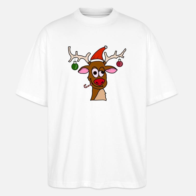 Drunk Reindeer - Stanley/Stella Oversized Unisex Bio T-Shirt Blaster 2.0 - Weiß