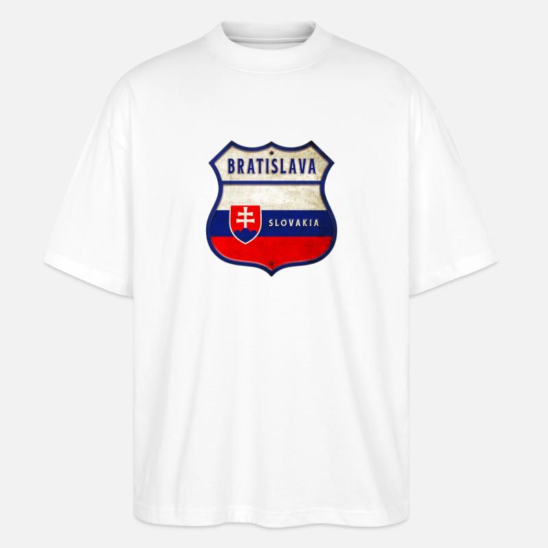 Bratislava Slowakei Wappen Flaggen Design - Stanley/Stella Oversized Unisex Bio T-Shirt Blaster 2.0 - Weiß