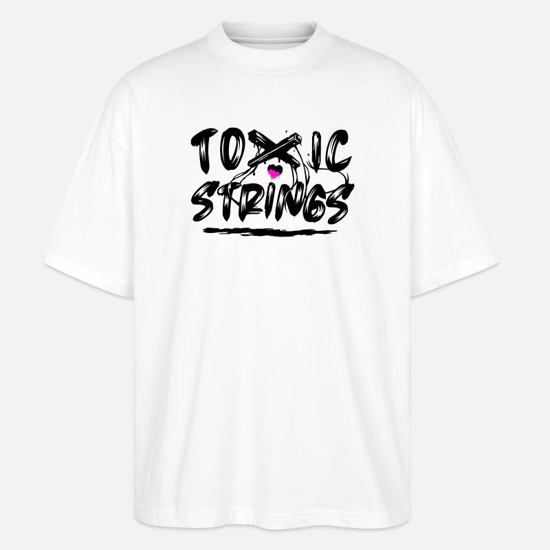 Toxic Strings 2 Colour - Stanley/Stella Oversized Unisex Organic T-shirt Blaster 2.0 - white