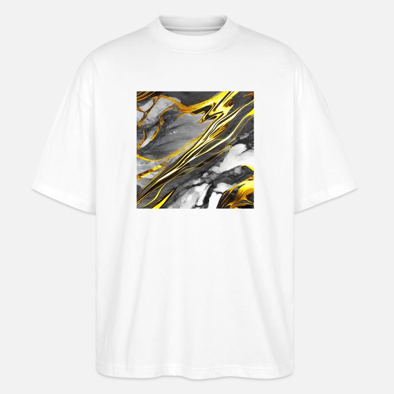 Marbre Texture Or Noir - T-shirt bio Blaster 2.0 coupe oversize Stanley/Stella Unisexe - blanc