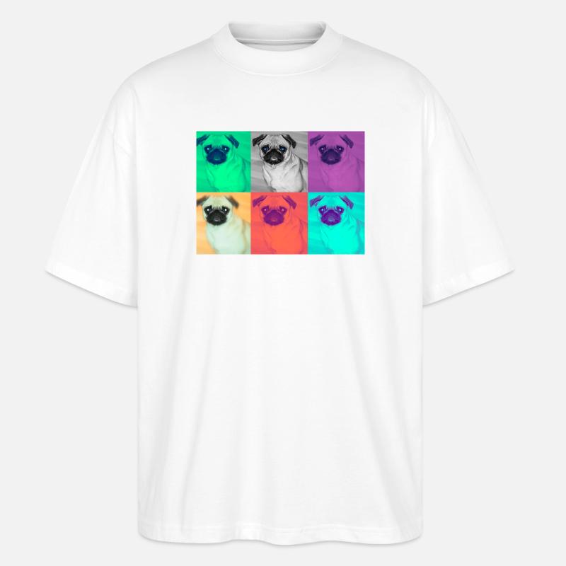 Pop Art Conception de chien - T-shirt bio Blaster 2.0 coupe oversize Stanley/Stella Unisexe - blanc