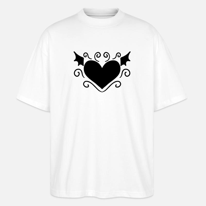Cœur Noir - T-shirt bio Blaster 2.0 coupe oversize Stanley/Stella Unisexe - blanc
