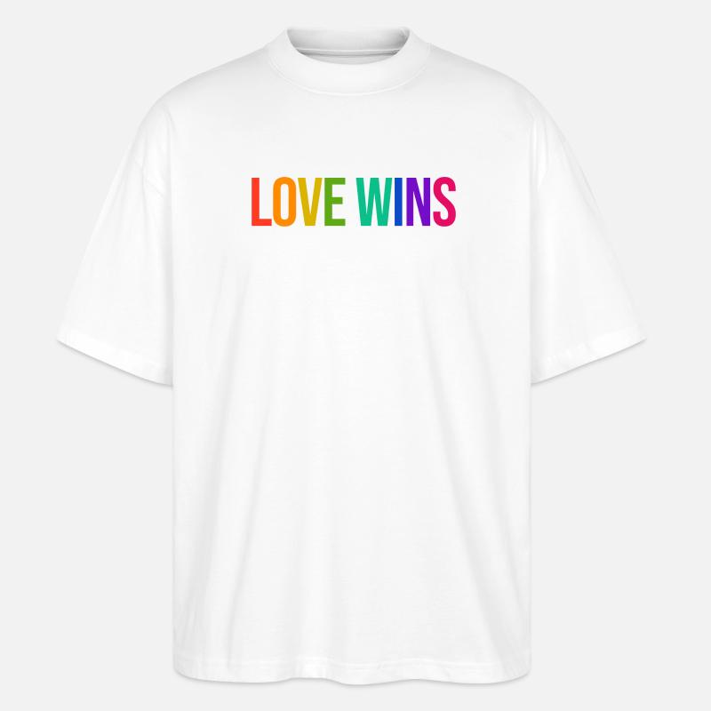 Déclaration d’égalité LGBT arc-en-ciel Fierté - T-shirt bio Blaster 2.0 coupe oversize Stanley/Stella Unisexe - blanc