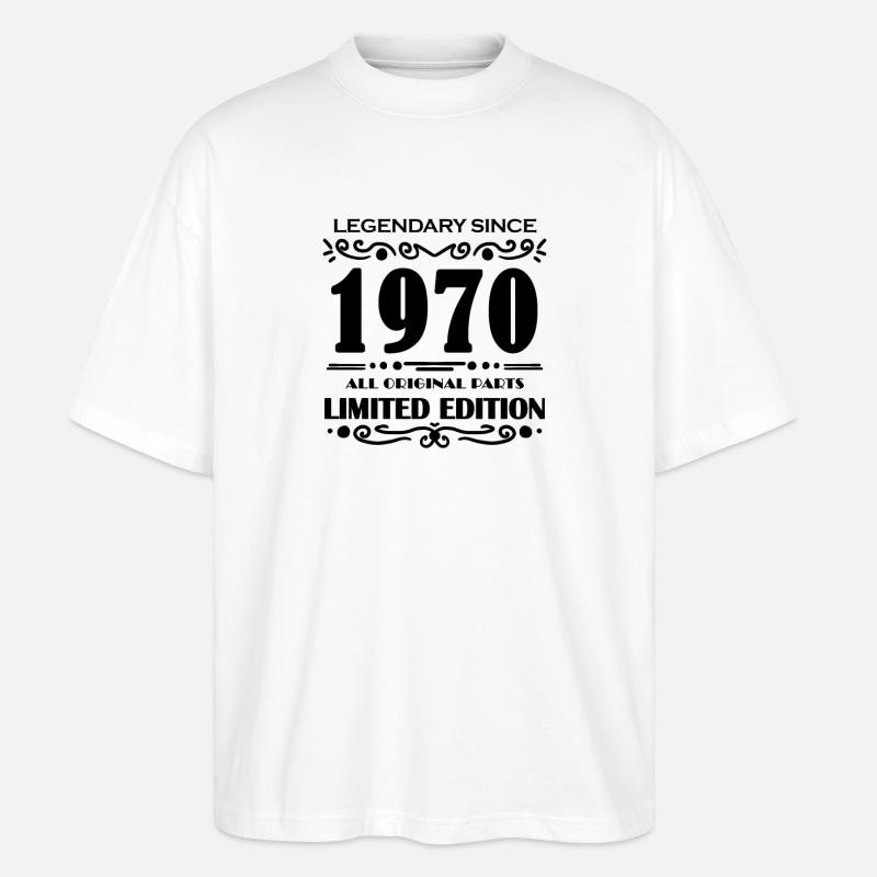 Année de construction 1970 - T-shirt bio Blaster 2.0 coupe oversize Stanley/Stella Unisexe - blanc