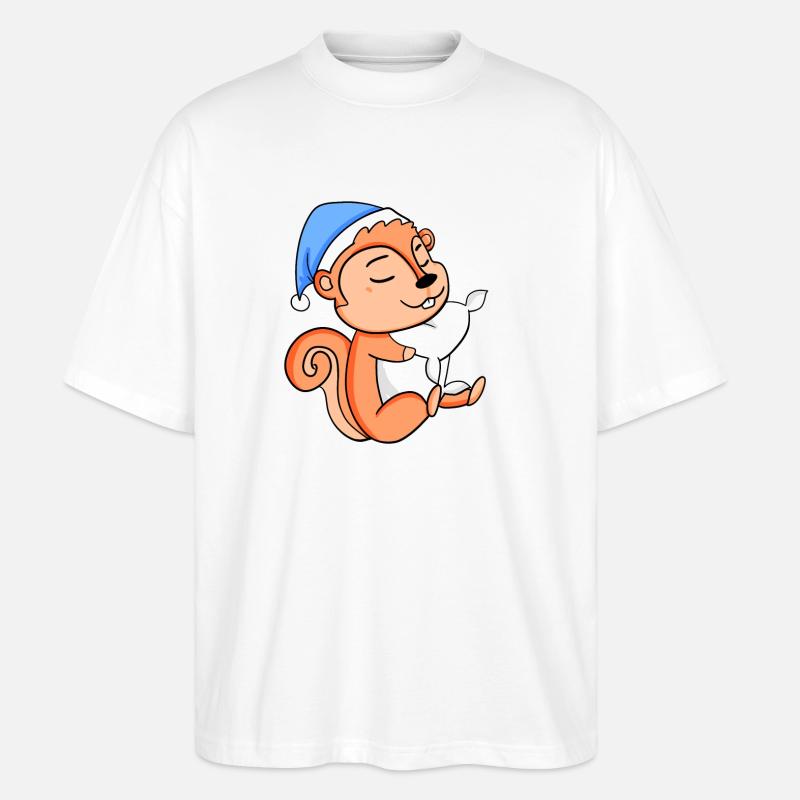 Eichhörnchen - Stanley/Stella Oversized Unisex Bio T-Shirt Blaster 2.0 - Weiß