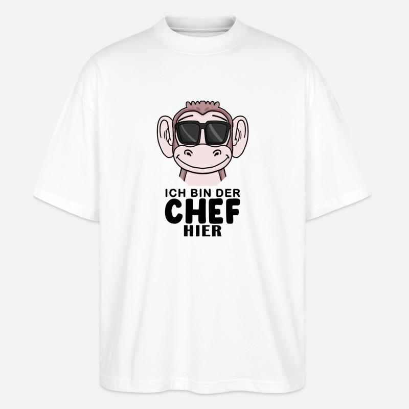 Cool Affe Chef - Stanley/Stella Oversized Unisex Bio T-Shirt Blaster 2.0 - Weiß