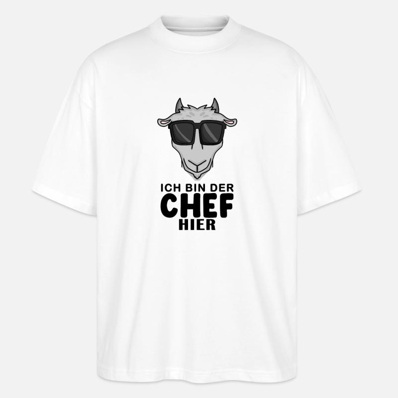 Cool Ziege Chef - Stanley/Stella Oversized Unisex Bio T-Shirt Blaster 2.0 - Weiß