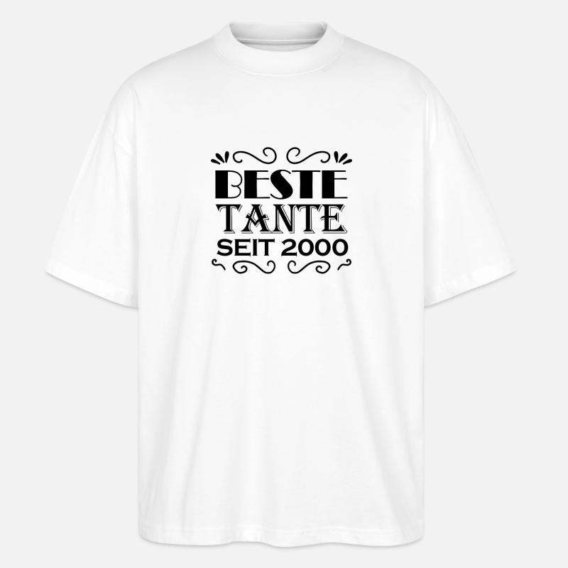 Beste Tante seit 2000 - Stanley/Stella Oversized Unisex Bio T-Shirt Blaster 2.0 - Weiß