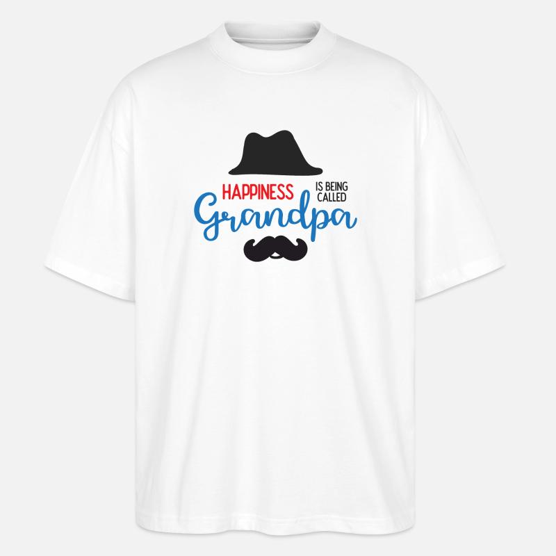 Happines wird Opa genannt - Stanley/Stella Oversized Unisex Bio T-Shirt Blaster 2.0 - Weiß