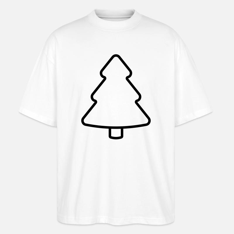Tannenbaum Icon Weihnachtsbaum Kontur - Stanley/Stella Oversized Unisex Bio T-Shirt Blaster 2.0 - Weiß