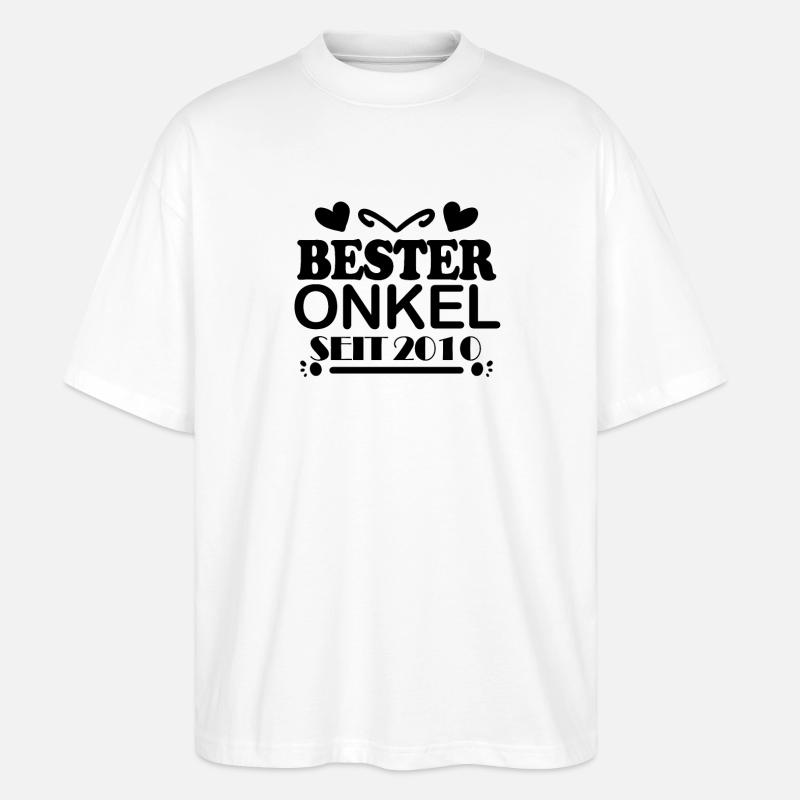 Bester Onkel seit 2010 - Stanley/Stella Oversized Unisex Bio T-Shirt Blaster 2.0 - Weiß