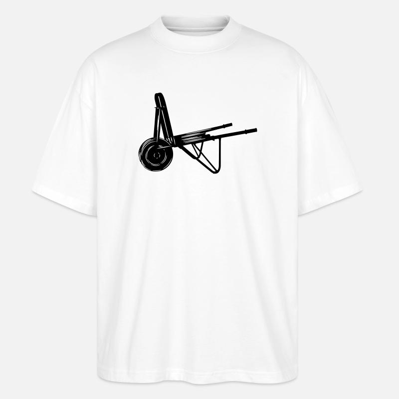 Stratemaker Steinschubkarren-Logo - Stanley/Stella Oversized Unisex Bio T-Shirt Blaster 2.0 - Weiß