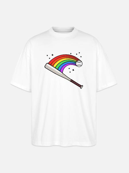 Rainbow Flag Rettigheder Homoseksuelle LGBT Lesbiske - Stanley/Stella Oversize Unisex Øko T-shirt Blaster 2.0 - hvid