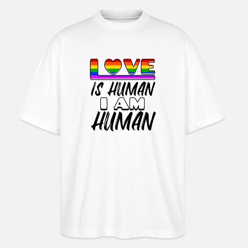 Liebe Regenbogen Menschenrechte Statement Lesben - Stanley/Stella Oversized Unisex Bio T-Shirt Blaster 2.0 - Weiß