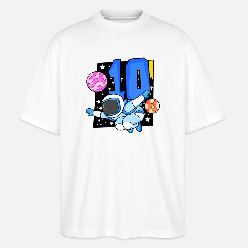 Garçon 10 ans - Cadeau 10e anniversaire - T-shirt bio Blaster 2.0 coupe oversize Stanley/Stella Unisexe - blanc