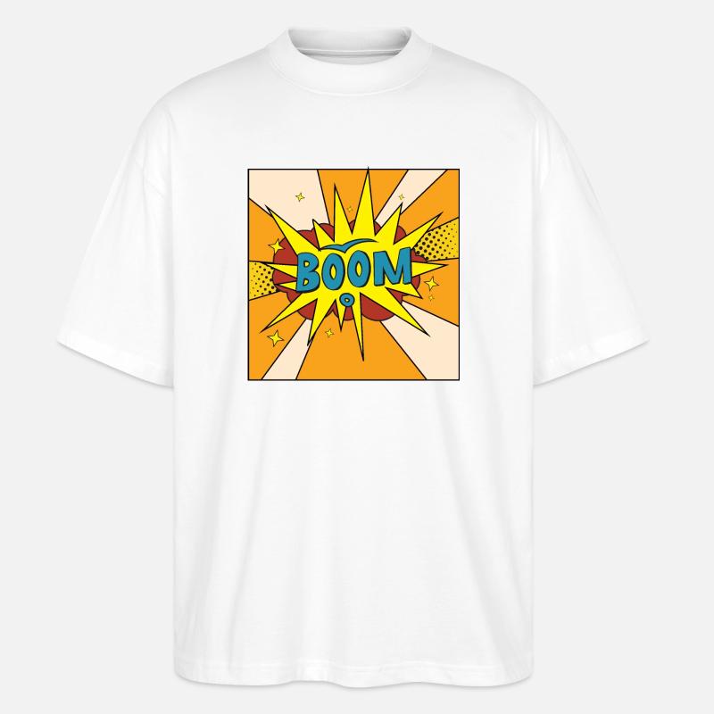 Boom Comic Explosion Style - Stanley/Stella Oversized Unisex Organic T-shirt Blaster 2.0 - white