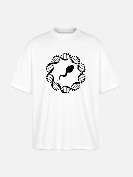 DNA-Strang im Kreis mit Spermien - Stanley/Stella Oversized Unisex Bio T-Shirt Blaster 2.0 - Weiß