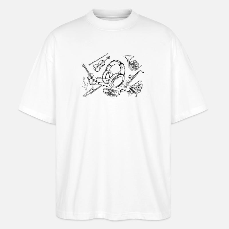 Musik - Stanley/Stella Oversized Unisex Bio T-Shirt Blaster 2.0 - Weiß