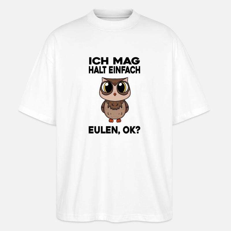 Eule - Stanley/Stella Oversized Unisex Bio T-Shirt Blaster 2.0 - Weiß