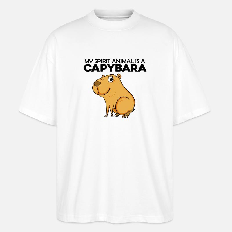 Capybara Wasserschwein - Stanley/Stella Oversized Unisex Bio T-Shirt Blaster 2.0 - Weiß