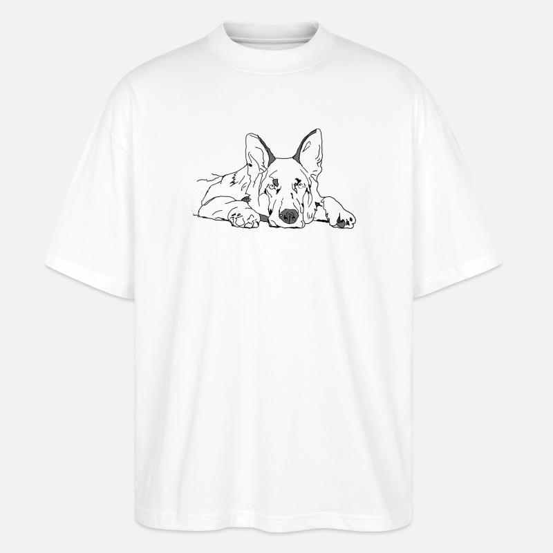 Schäferhund - Stanley/Stella Oversized Unisex Bio T-Shirt Blaster 2.0 - Weiß