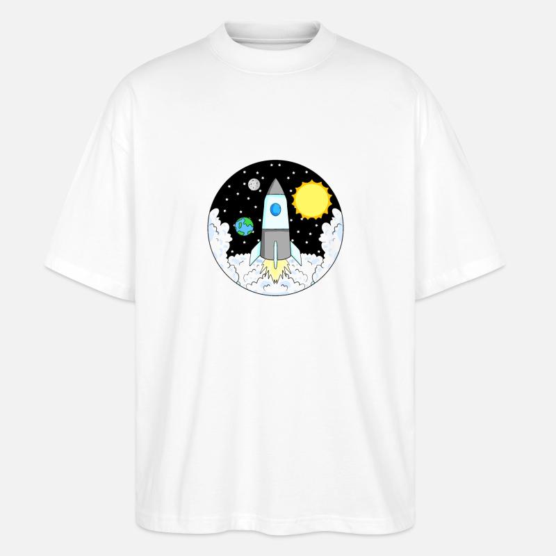 Rocket Space Space - Stanley/Stella Oversized Unisex Organic T-shirt Blaster 2.0 - white