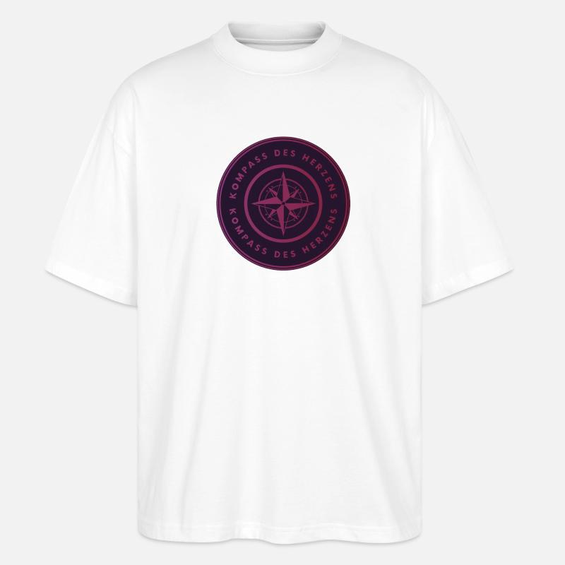 Kompass der Herzen - Stanley/Stella Oversized Unisex Bio T-Shirt Blaster 2.0 - Weiß