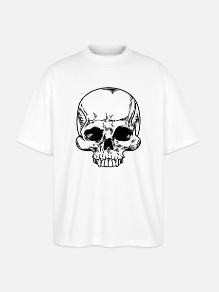 Skull transparent - Stanley/Stella Oversized Unisex Organic T-shirt Blaster 2.0 - white