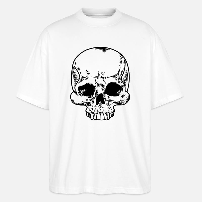 Schädel transparent - Stanley/Stella Oversized Unisex Bio T-Shirt Blaster 2.0 - Weiß